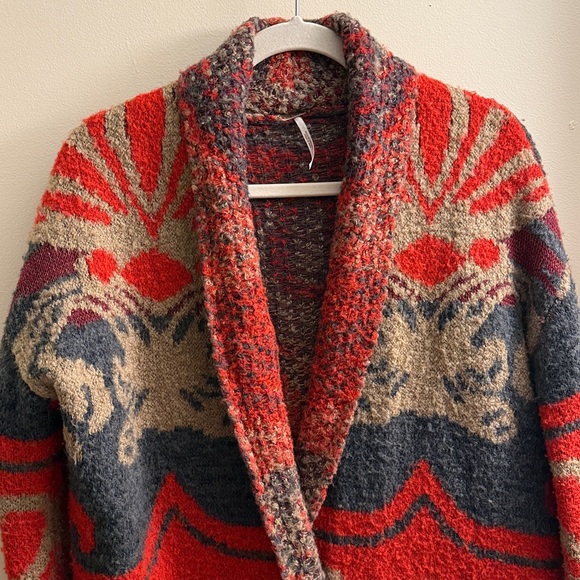 Free People Winter’s Day Bliss Boucle Blanket Sweater Cardigan - Picture 2 of 10